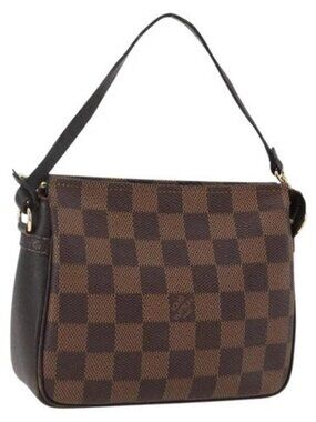 LOUIS VUITTON Damier Ebene Trousse makeup Pouch N51982 LV Auth 169744